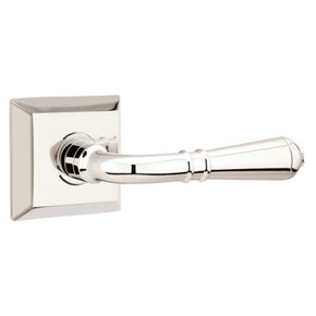 Emtek 8131-T-US14 Turino Door Lever Passage Set With Quincy Rosette Polished Nickel