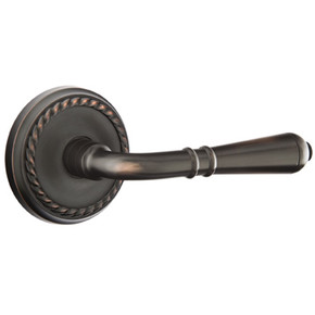 Emtek 8201-T-US10B Turino Door Lever Privacy Set With Rope Rosette Oil Rubbed Bronze
