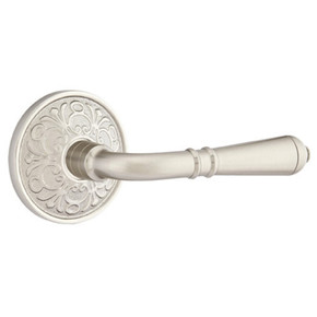 Emtek 8206-T-US15 Turino Door Lever Privacy Set With Lancaster Rosette Satin Nickel