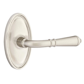 Emtek 8220-T-US15 Turino Door Lever Privacy Set With Oval Rosette Satin Nickel