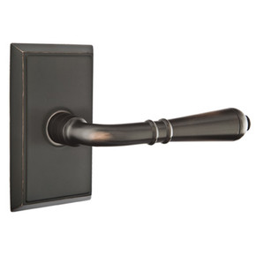 Emtek 8221-T-US10B Turino Door Lever Privacy Set With Rectangular Rosette Oil Rubbed Bronze
