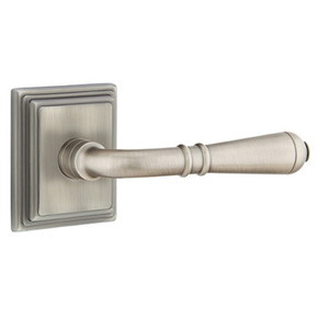 Emtek 8261-T-US15A Turino Door Lever Privacy Set With Wilshire Rosette Pewter
