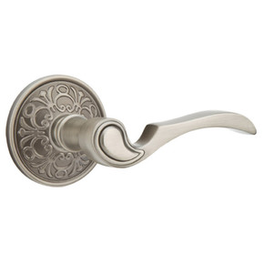 Emtek 8106-CV-US15A Coventry Door Lever Passage Set With Lancaster Rosette Pewter