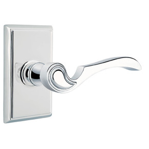 Emtek 8121-CV-US26 Coventry Door Lever Passage Set With Rectangular Rosette Polished Chrome