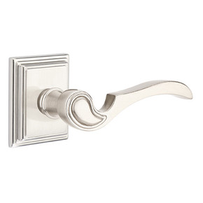 Emtek 8161-CV-US15 Coventry Door Lever Passage Set With Wilshire Rosette Satin Nickel