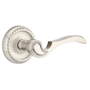 Emtek 8201-CV-US15 Coventry Door Lever Privacy Set With Rope Rosette Satin Nickel