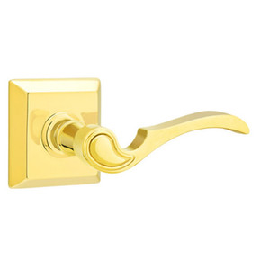 Emtek 8231-CV-US3 Coventry Door Lever Privacy Set With Quincy Rosette Polished Brass