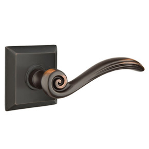 Emtek 8531-EN-US10B Elan Door Lever Dummy Set With Quincy Rosette Oil Rubbed Bronze