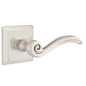 Emtek 8531-EN-US15 Elan Door Lever Dummy Set With Quincy Rosette Satin Nickel