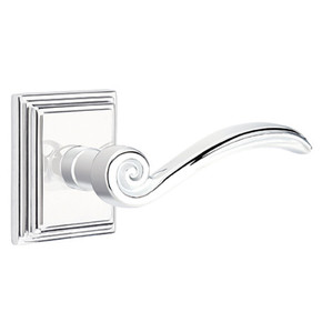 Emtek 8161-EN-US26 Elan Door Lever Passage Set With Wilshire Rosette Polished Chrome
