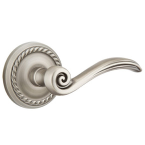 Emtek 8201-EN-US15A Elan Door Lever Privacy Set With Rope Rosette Pewter
