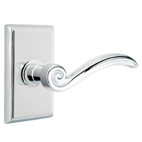 Emtek 8221-EN-US26 Elan Door Lever Privacy Set With Rectangular Rosette Polished Chrome