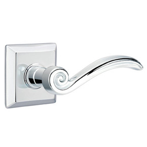 Emtek 8231-EN-US26 Elan Door Lever Privacy Set With Quincy Rosette Polished Chrome