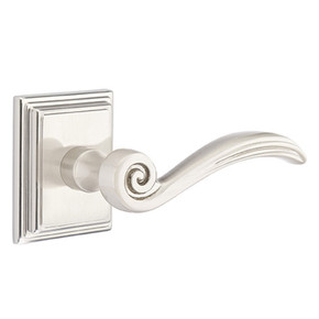 Emtek 8261-EN-US15 Elan Door Lever Privacy Set With Wilshire Rosette Satin Nickel