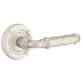 Emtek 8057-RBL-US15 Ribbon & Reed Door Lever Dummy Set With Ribbon & Reed Rosette Satin Nickel