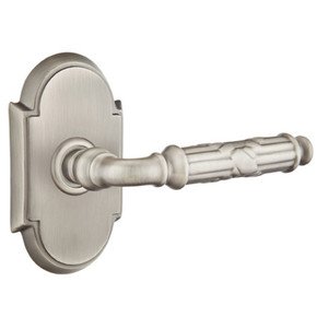 Emtek 8058-RBL-US15A Ribbon & Reed Door Lever Dummy Set With #8 Rosette Pewter