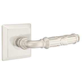 Emtek 8531-RBL-US15 Ribbon & Reed Door Lever Dummy Set With Quincy Rosette Satin Nickel