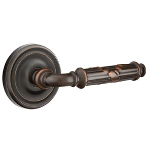 Emtek 8100-RBL-US10B Ribbon & Reed Door Lever Passage Set With Regular Rosette Oil Rubbed Bronze