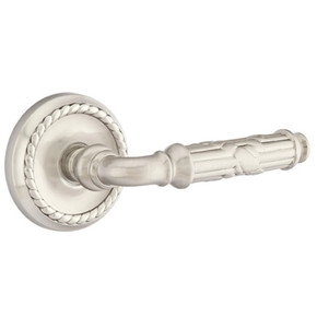 Emtek 8101-RBL-US15 Ribbon & Reed Door Lever Passage Set With Rope Rosette Satin Nickel