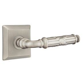 Emtek 8131-RBL-US15A Ribbon & Reed Door Lever Passage Set With Quincy Rosette Pewter