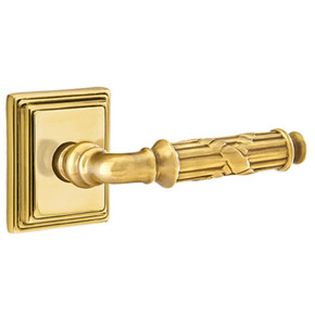 Emtek 8161-RBL-US7 Ribbon & Reed Door Lever Passage Set With Wilshire Rosette French Antique
