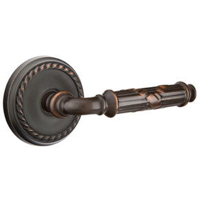 Emtek 8201-RBL-US10B Ribbon & Reed Door Lever Privacy Set With Rope Rosette Oil Rubbed Bronze