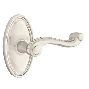 Emtek 8520-RL-US15 Rope Door Lever Dummy Set With Oval Rosette Satin Nickel