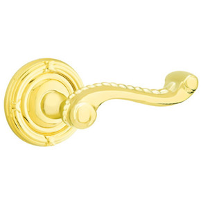 Emtek 8107-RL-US3 Rope Door Lever Passage Set With Ribbon & Reed Rosette Polished Brass