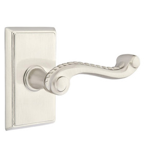 Emtek 8121-RL-US15 Rope Door Lever Passage Set With Rectangular Rosette Satin Nickel