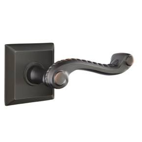 Emtek 8131-RL-US10B Rope Door Lever Passage Set With Quincy Rosette Oil Rubbed Bronze