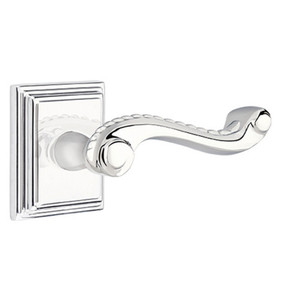 Emtek 8161-RL-US26 Rope Door Lever Passage Set With Wilshire Rosette Polished Chrome