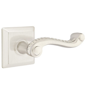 Emtek 8231-RL-US15 Rope Door Lever Privacy Set With Quincy Rosette Satin Nickel