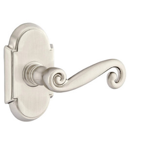 Emtek 8058-R-US15 Rustic Door Lever Dummy Set With #8 Rosette Satin Nickel