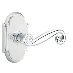 Emtek 8058-R-US26 Rustic Door Lever Dummy Set With #8 Rosette Polished Chrome