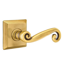 Emtek 8531-R-US7 Rustic Door Lever Dummy Set With Quincy Rosette French Antique