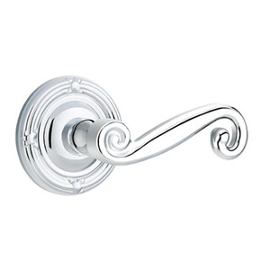 Emtek 8107-R-US26 Rustic Door Lever Passage Set With Ribbon & Reed Rosette Polished Chrome