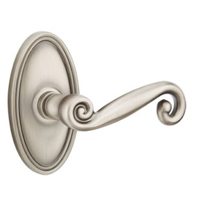 Emtek 8120-R-US15A Rustic Door Lever Passage Set With Oval Rosette Pewter