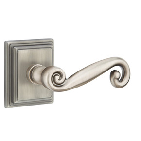 Emtek 8161-R-US15A Rustic Door Lever Passage Set With Wilshire Rosette Pewter