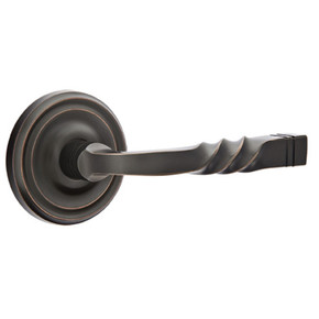 Emtek 8050-SF-US10B Santa Fe Door Lever Dummy Set With Regular Rosette Oil Rubbed Bronze
