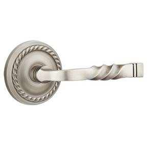 Emtek 8051-SF-US15A Santa Fe Door Lever Dummy Set With Rope Rosette Pewter