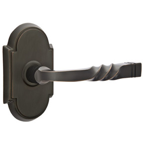 Emtek 8058-SF-US10B Santa Fe Door Lever Dummy Set With #8 Rosette Oil Rubbed Bronze