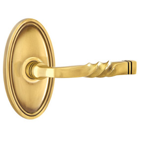 Emtek 8520-SF-US7 Santa Fe Door Lever Dummy Set With Oval Rosette French Antique