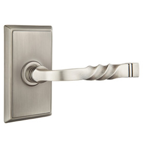 Emtek 8521-SF-US15A Santa Fe Door Lever Dummy Set With Rectangular Rosette Pewter