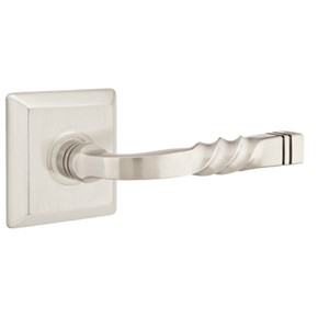 Emtek 8531-SF-US15 Santa Fe Door Lever Dummy Set With Quincy Rosette Satin Nickel