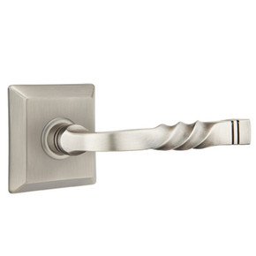 Emtek 8531-SF-US15A Santa Fe Door Lever Dummy Set With Quincy Rosette Pewter
