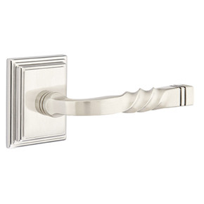 Emtek 8561-SF-US15 Santa Fe Door Lever Dummy Set With Wilshire Rosette Satin Nickel