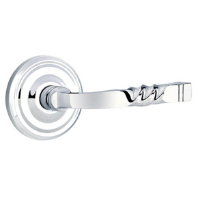 Emtek 8100-SF-US26 Santa Fe Door Lever Passage Set With Regular Rosette Polished Chrome