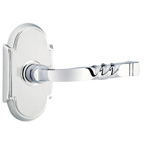 Emtek 8108-SF-US26 Santa Fe Door Lever Passage Set With #8 Rosette Polished Chrome