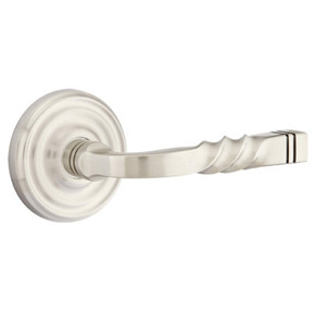 Emtek 8200-SF-US15 Santa Fe Door Lever Privacy Set With Regular Rosette Satin Nickel