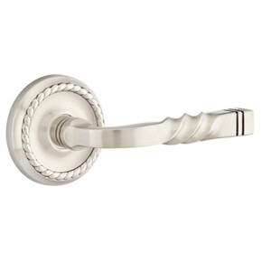 Emtek 8201-SF-US15 Santa Fe Door Lever Privacy Set With Rope Rosette Satin Nickel
